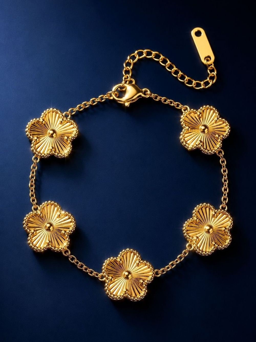 Gold Floral Link Bracelet